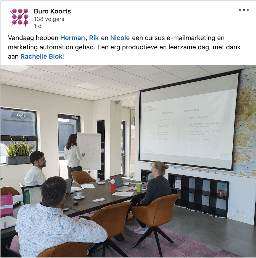 MeeVa incompany training bij Buro Koorts - e-mailmarketing en automation