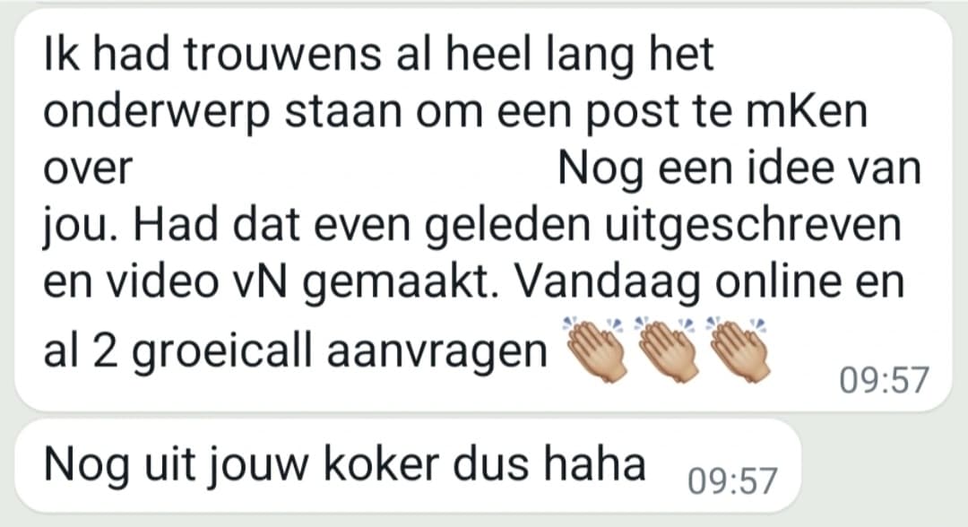 MeeVa review - 2 groeicall aanvragen na post online