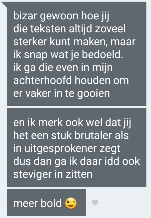 MeeVa review - teksten worden altijd sterker en meer bold