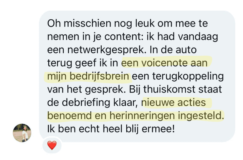 Review van klant over haar AI BedrijfsBrein