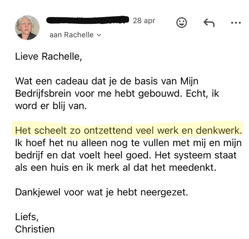 Review van klant over haar AI BedrijfsBrein